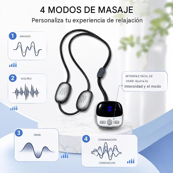 💆 Masajeador de Cuello Portátil Mini con Calor y Pulsaciones